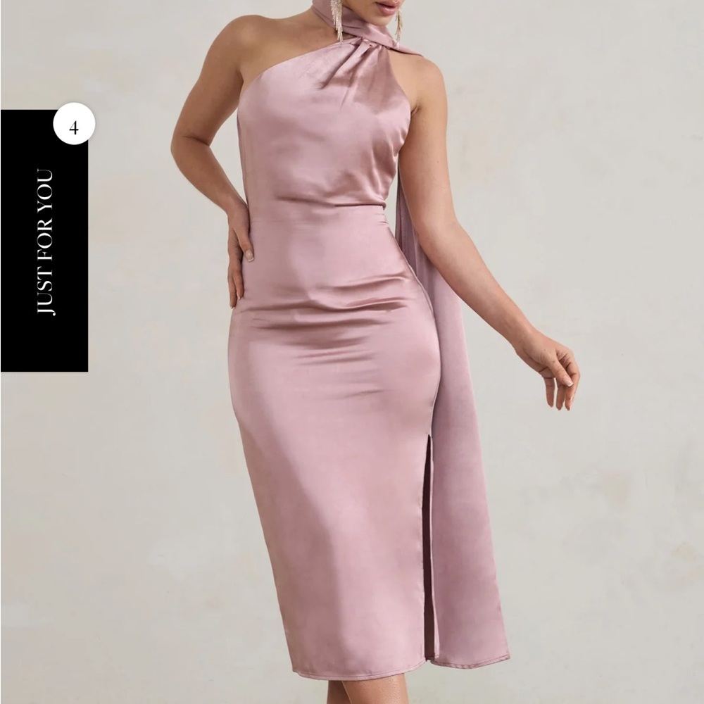 Club L London One Shoulder Pink Dress